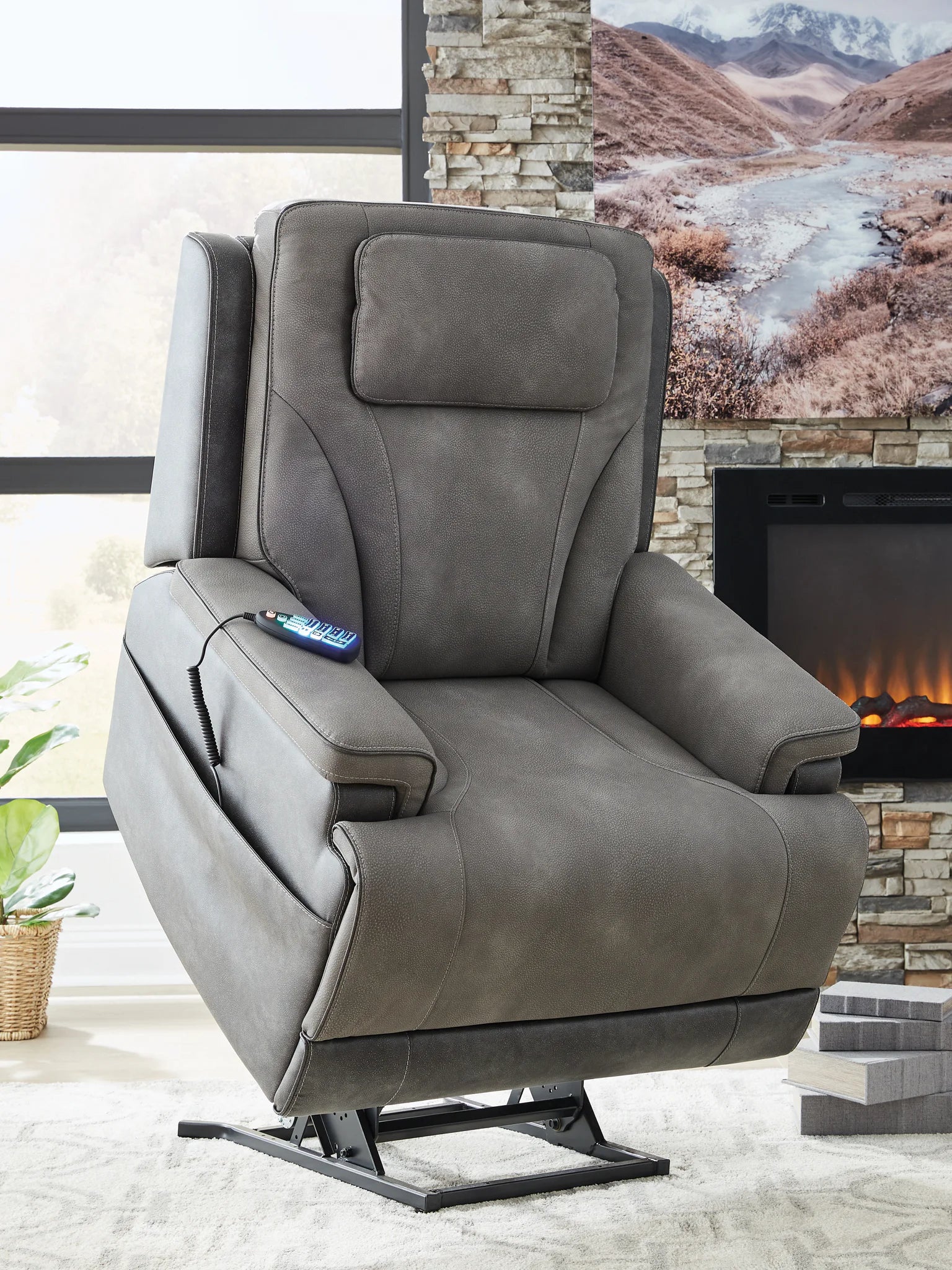 4Z-Peaceful Pause - Serenity Zone - Slate - Power Lift Recliner - Image 4