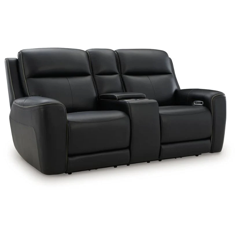 5Z-Comfort - Relaxation - Onyx - Power Recline Loveseat / Console / Adjustable Headrest