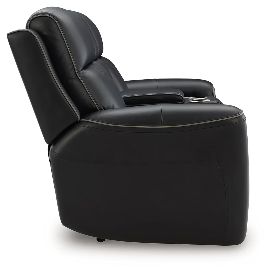 5Z-Comfort - Relaxation - Onyx - Power Recline Loveseat / Console / Adjustable Headrest - Image 11