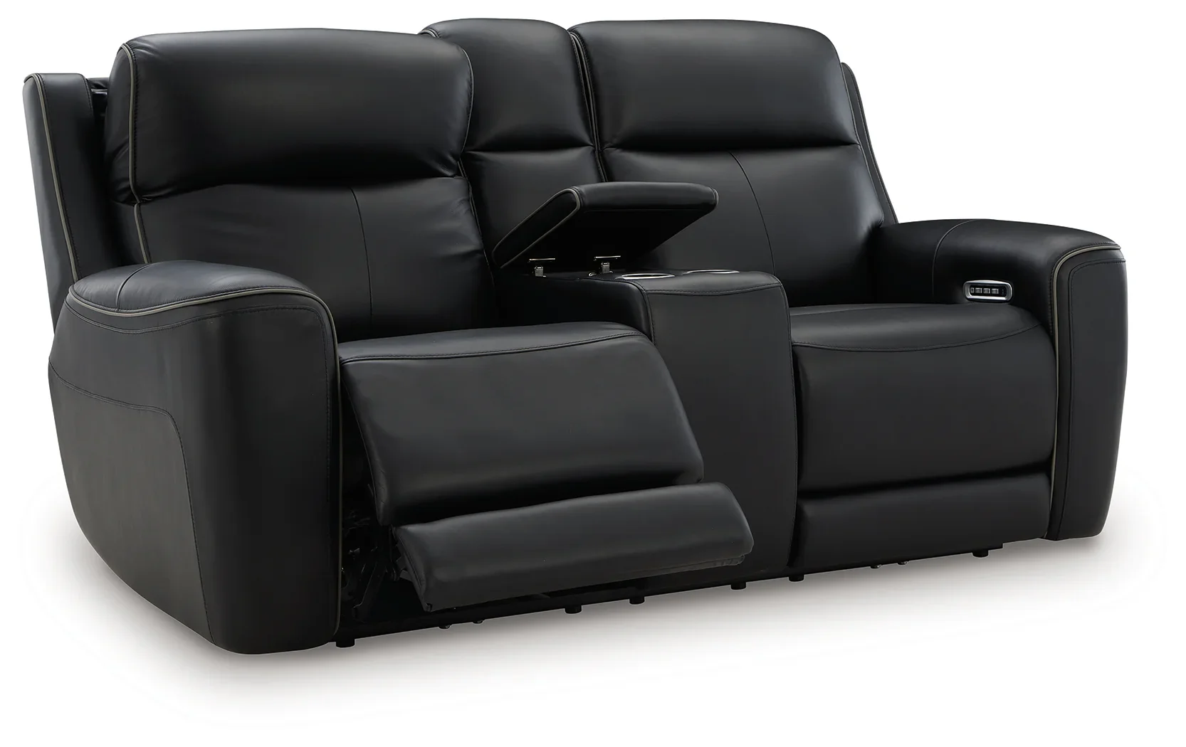 5Z-Comfort - Relaxation - Onyx - Power Recline Loveseat / Console / Adjustable Headrest - Image 3