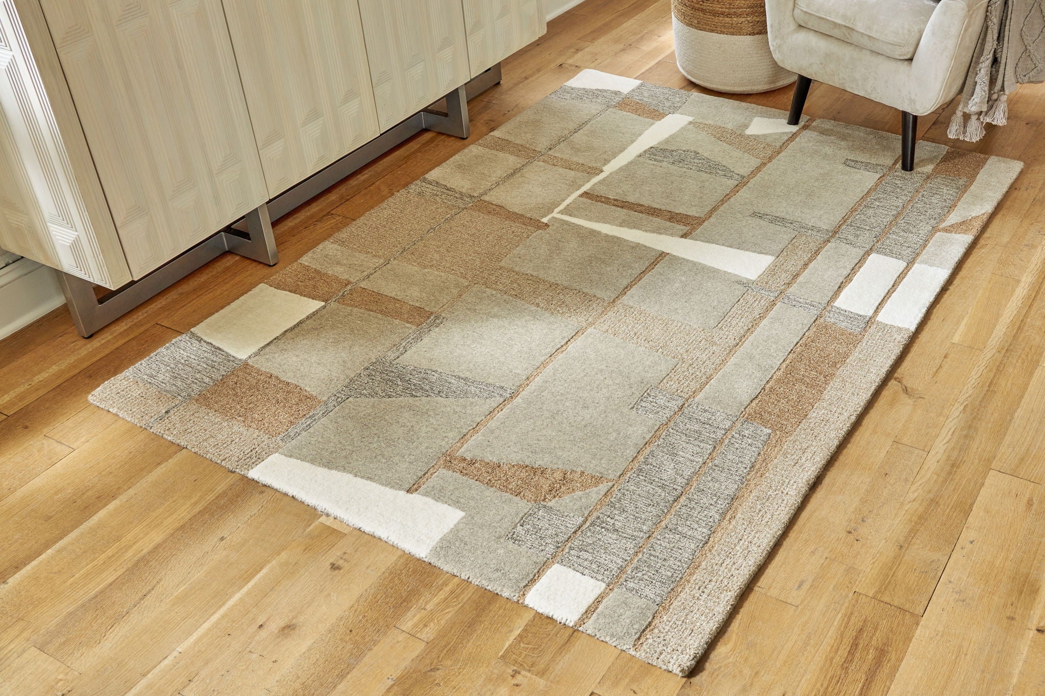 Abbotton - Taupe / Gray / Caramel - Medium Rug - 5' x 7' - Image 2