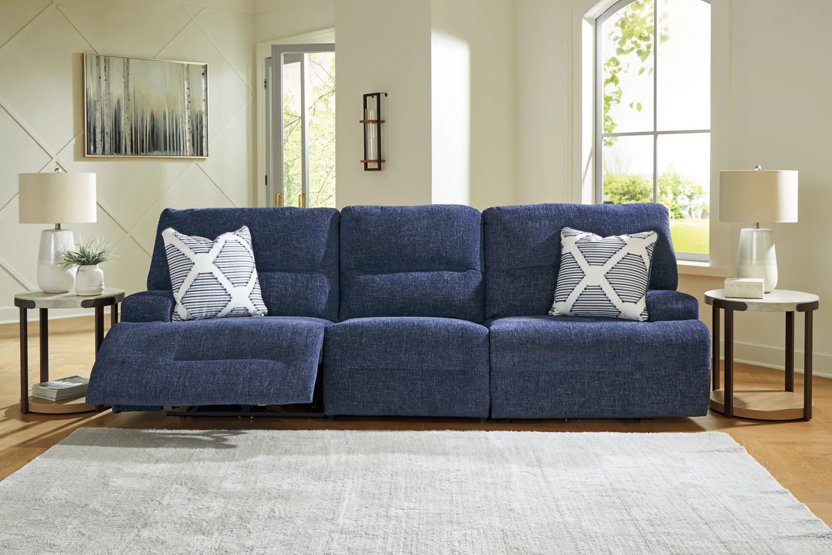 Acklen Place - 3-Piece Power Reclining Sectional Sofa - Navy - Image 2
