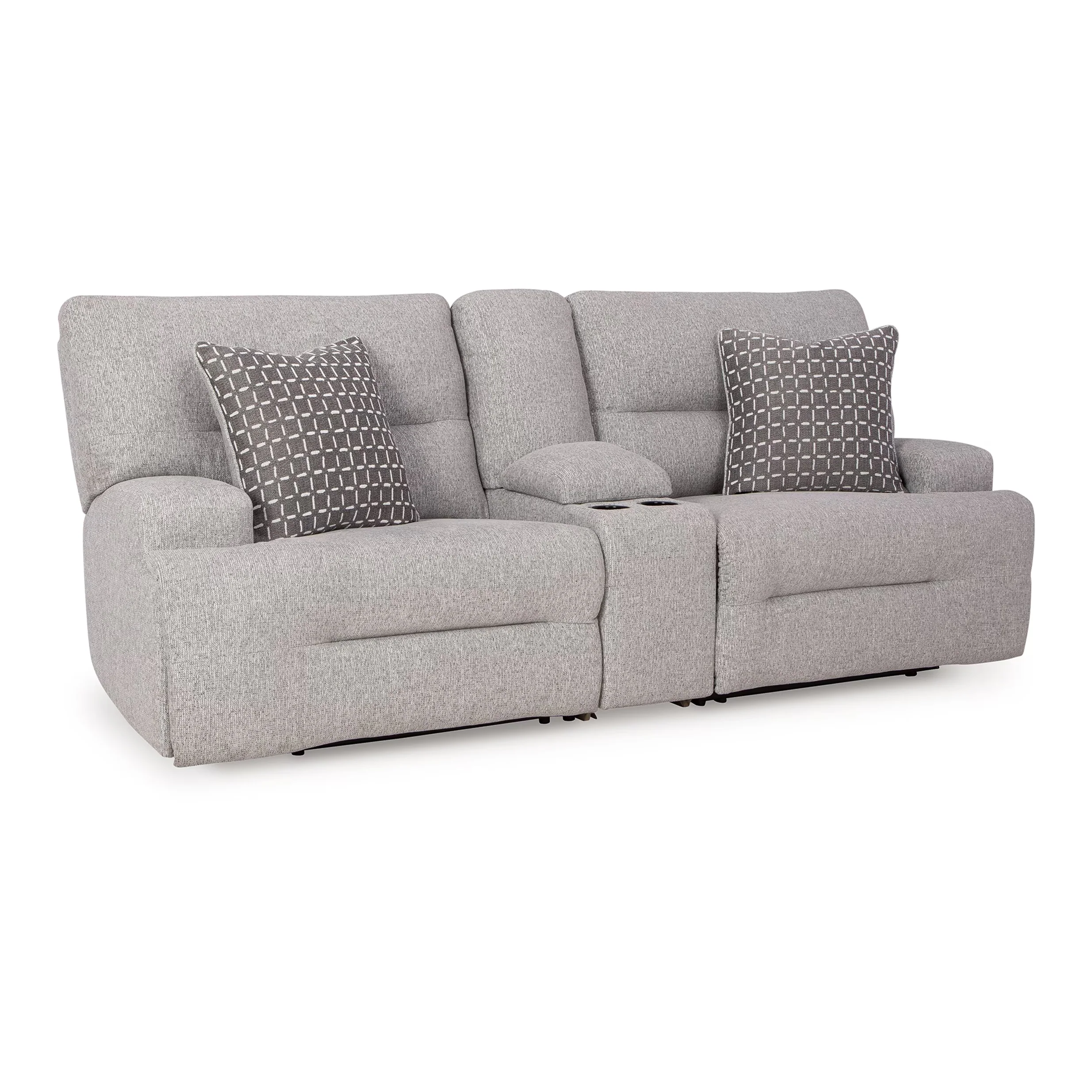 Acklen Place - 3-Piece Sectional With Storage Console - Pewter