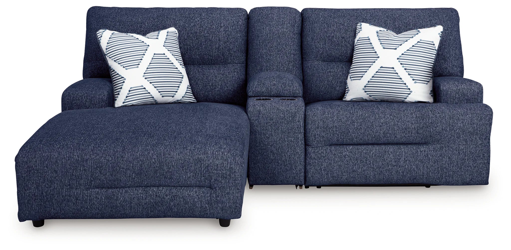 Acklen Place - Navy - 3-Piece Power Reclining Sectional Sofa With Laf Chaise - Image 2