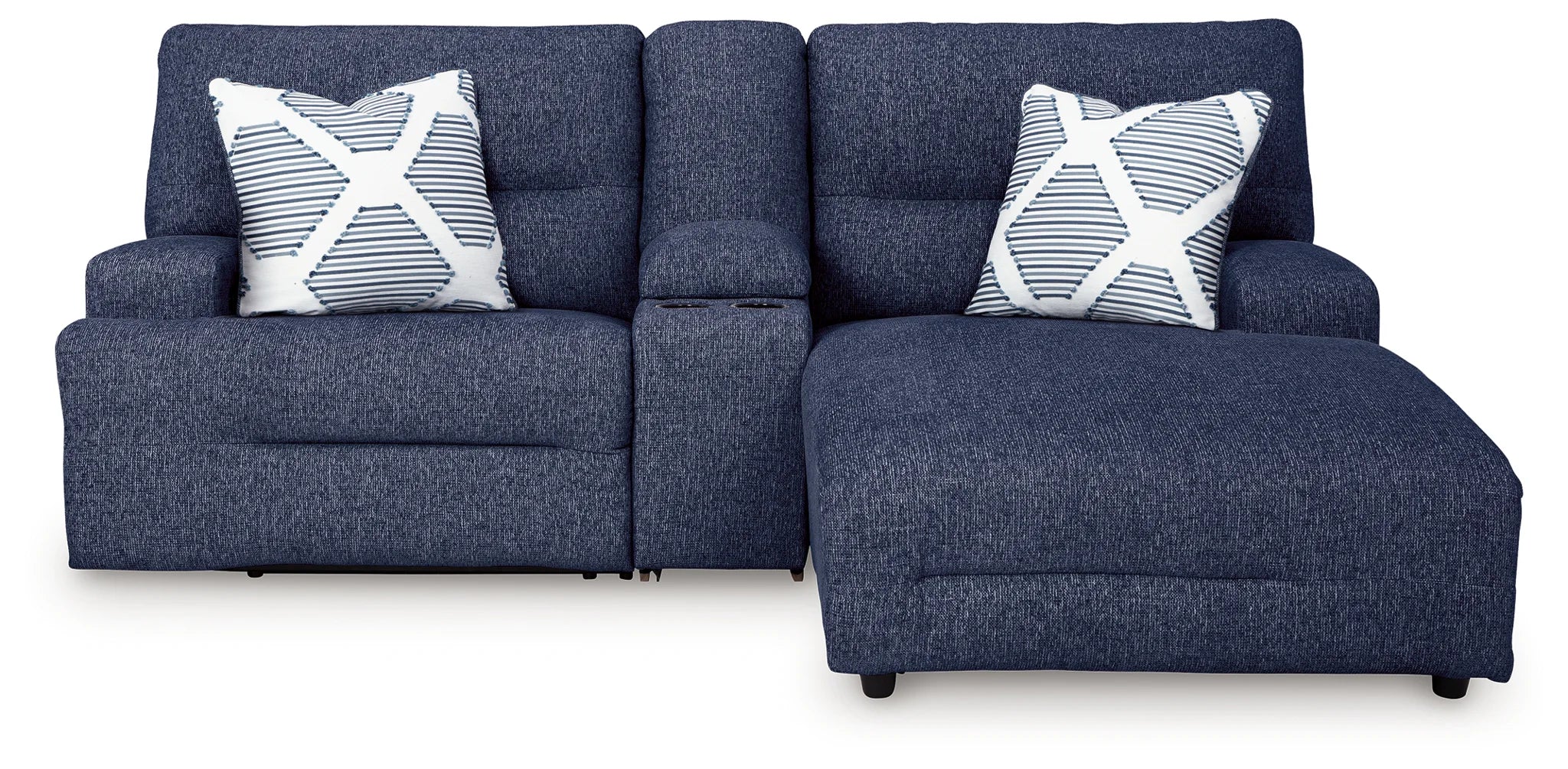 Acklen Place - Navy - 3-Piece Power Reclining Sectional Sofa With Raf Chaise - Image 2