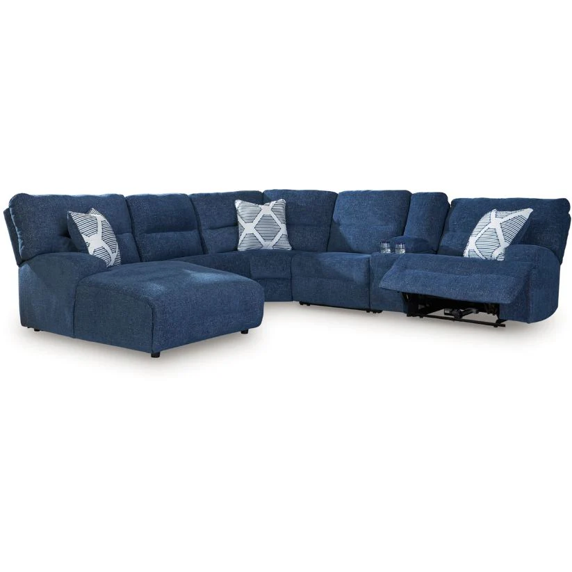 Acklen Place - Navy - 6-Piece Power Reclining Sectional With Laf Power Reclining Back Chaise