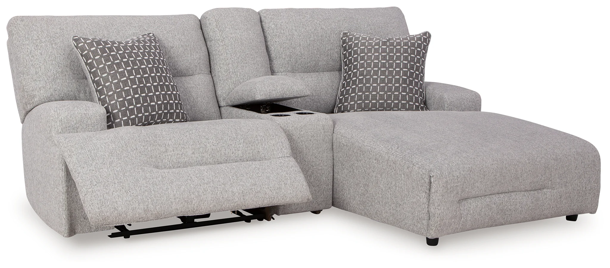 Acklen Place - Pewter - 3-Piece Power Reclining Sectional Sofa With Raf Chaise - Image 2