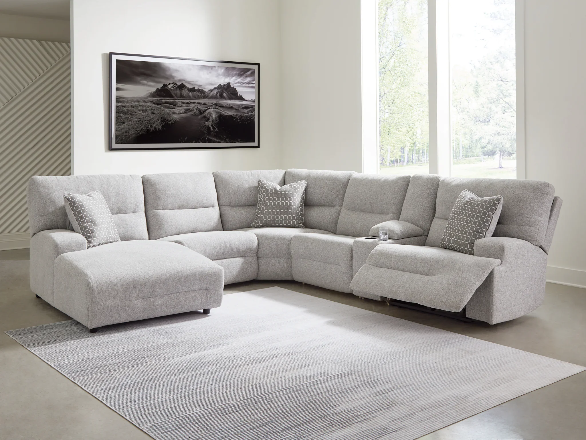 Acklen Place - Pewter - 6-Piece Power Reclining Sectional With Laf Power Reclining Back Chaise - Image 2
