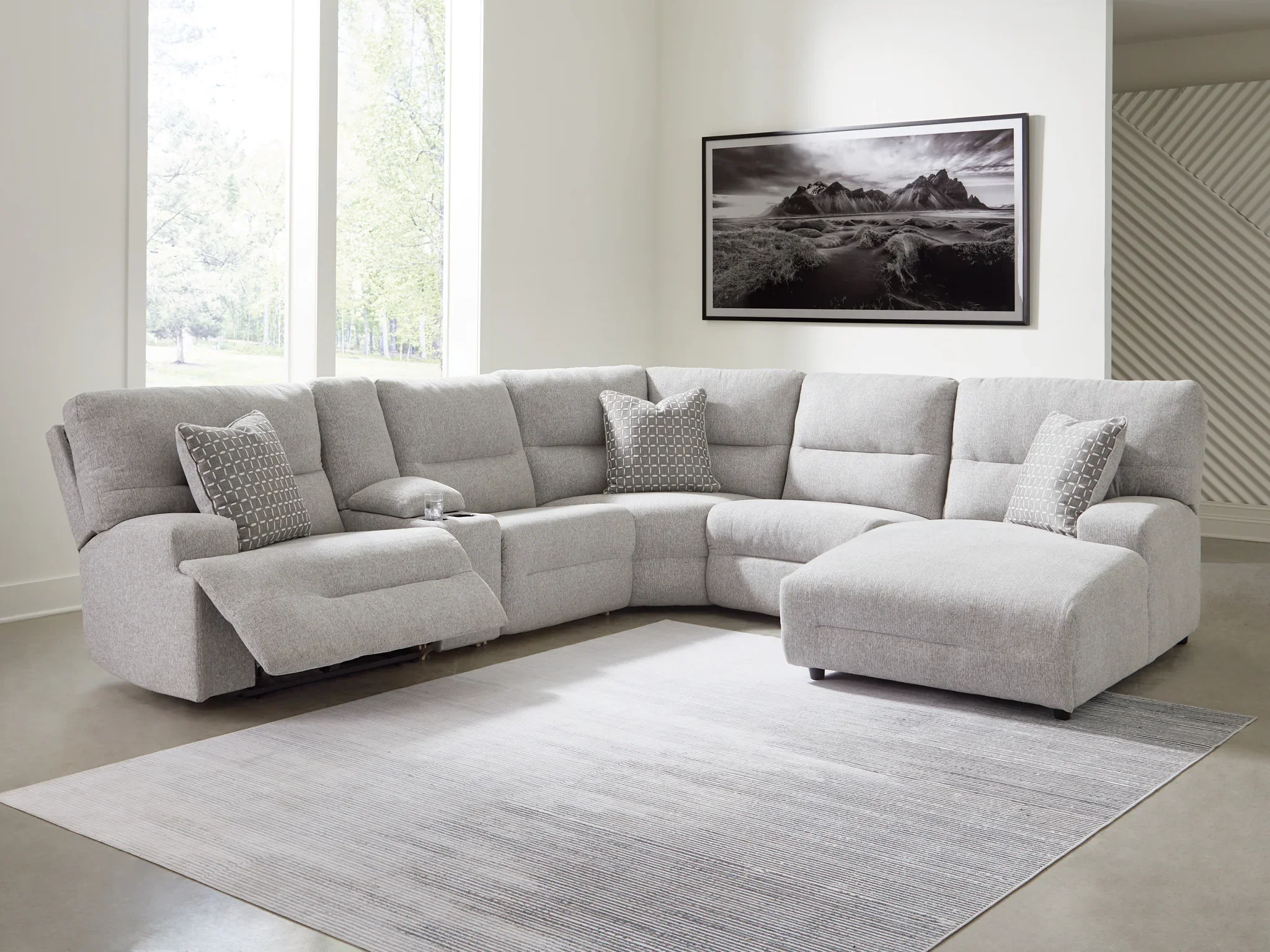 Acklen Place - Pewter - 6-Piece Power Reclining Sectional With Raf Power Reclining Back Chaise - Image 2