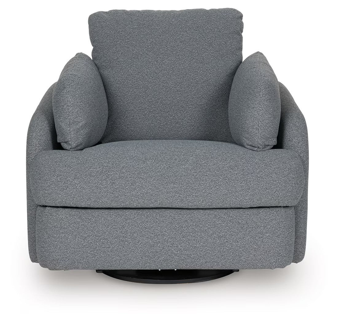 Alainmont Next-Gen Nuvella - Salt and Pepper - Swivel Power Recliner - Image 5