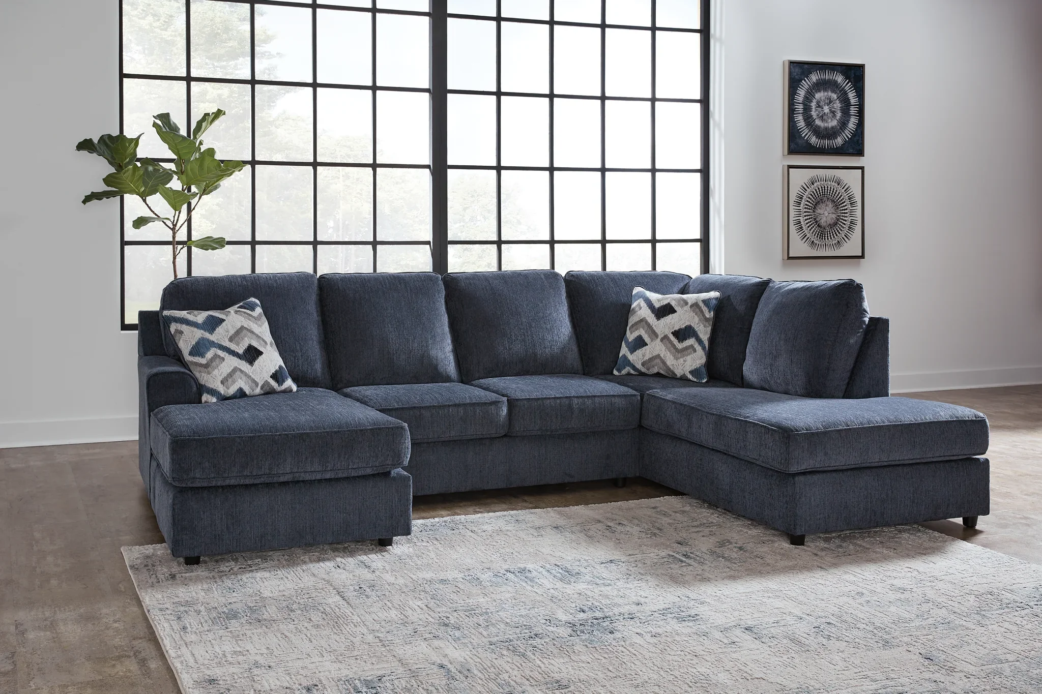 Albar Place - Cobalt - 2-Piece Sectional With Laf Sofa Chaise - Image 2