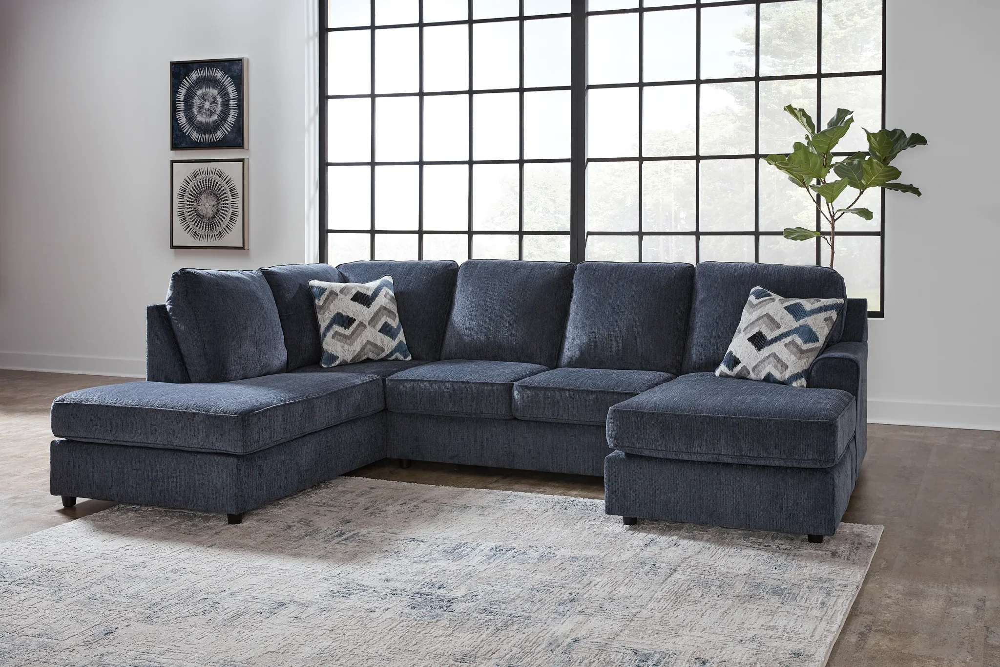Albar Place - Cobalt - 2-Piece Sectional With Raf Sofa Chaise - Image 2