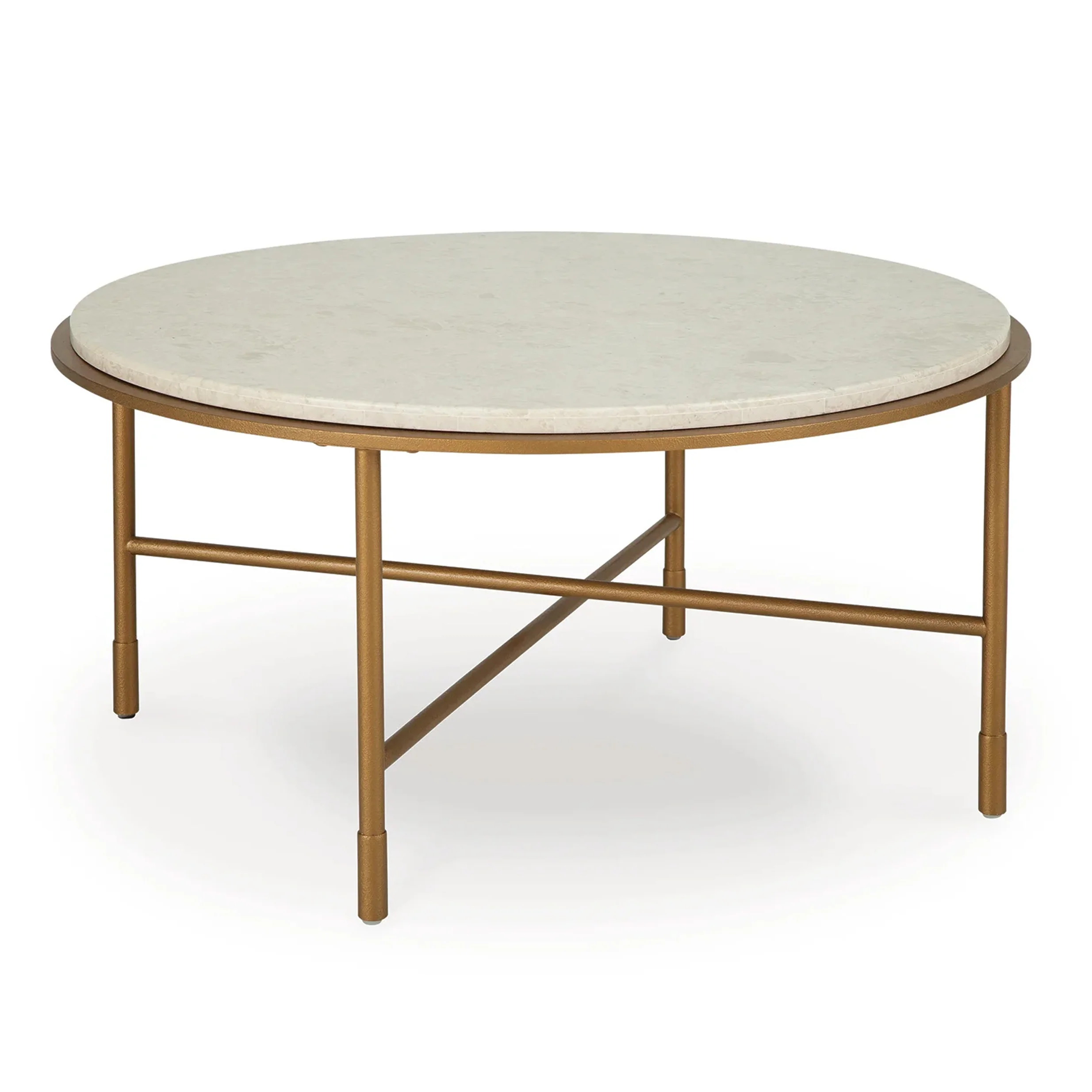 Alben - Round Cocktail Table - Antique Gold