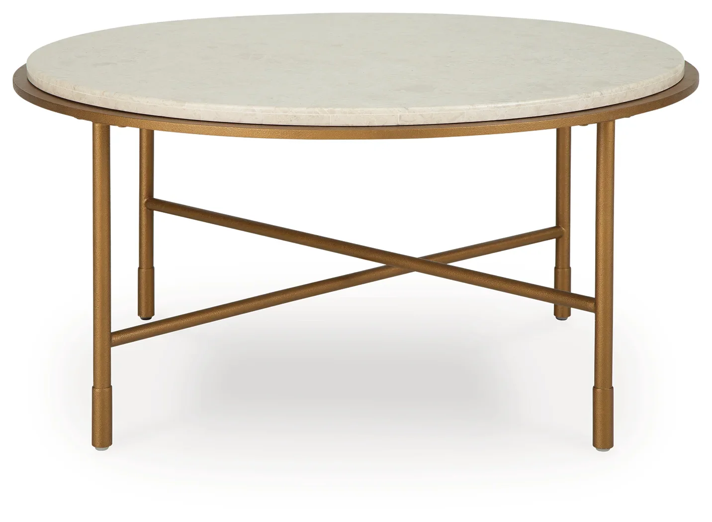 Alben - Round Cocktail Table - Antique Gold - Image 3