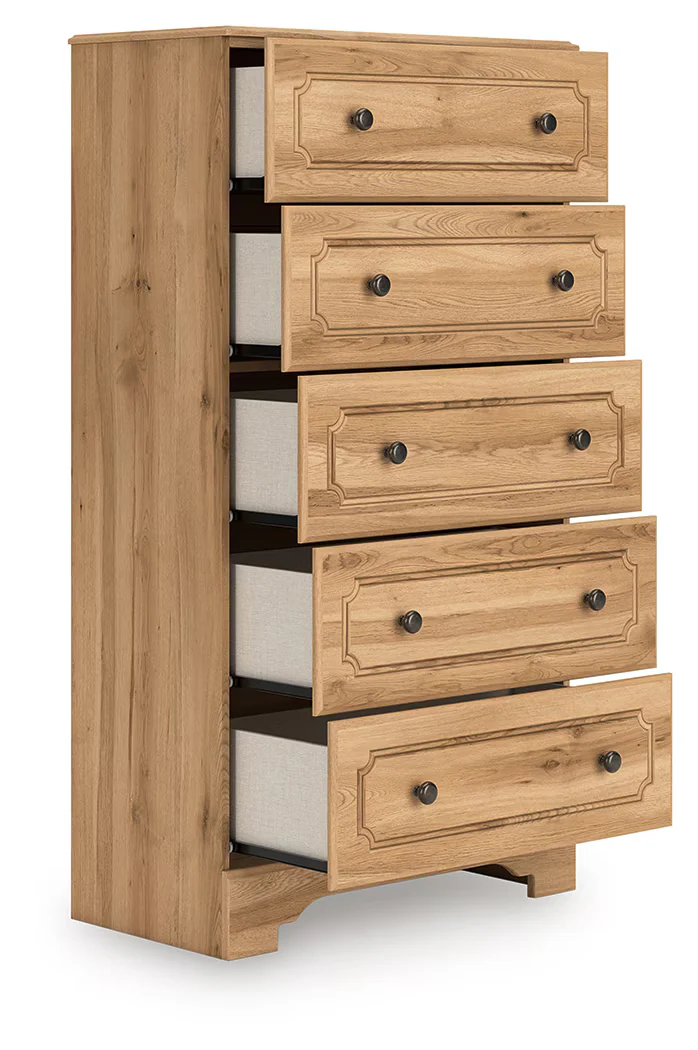 Aleaport - Warm Brown - Five Drawer Chest - Image 3