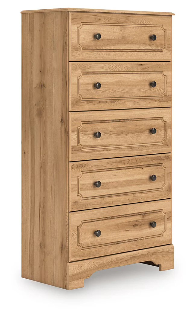 Aleaport - Warm Brown - Five Drawer Chest - Image 4