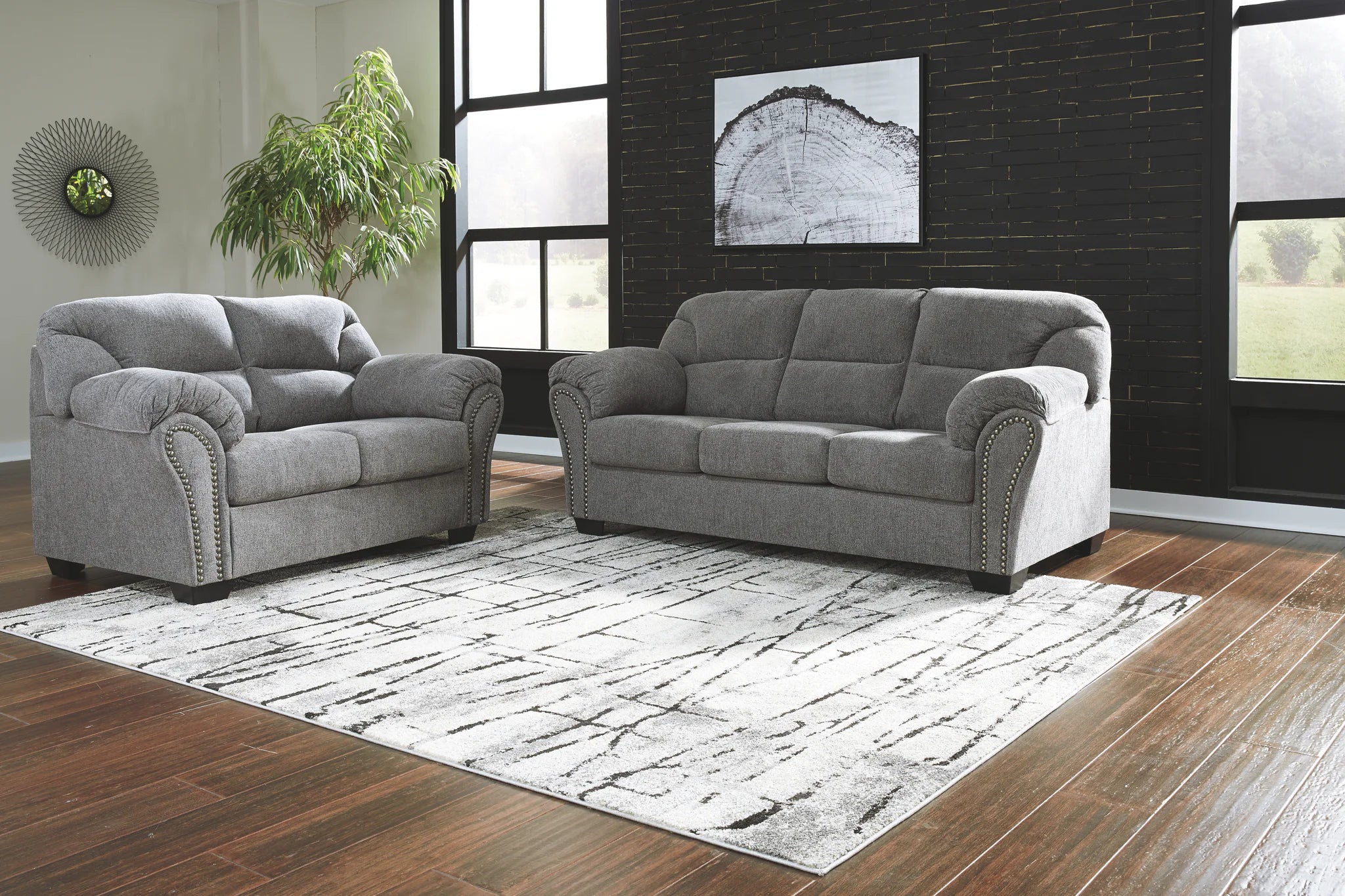 Allmaxx - Pewter - 3 Pc. - Sofa, Loveseat, Rocker Recliner - Image 4