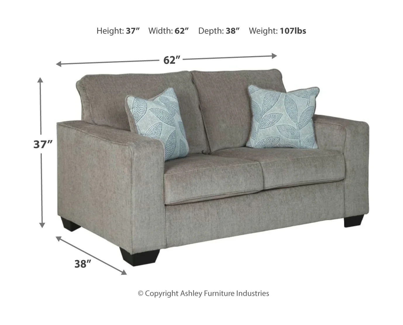 Altari - Alloy - 4 Pc. - Sofa, Loveseat, Chair, Ottoman - Image 2