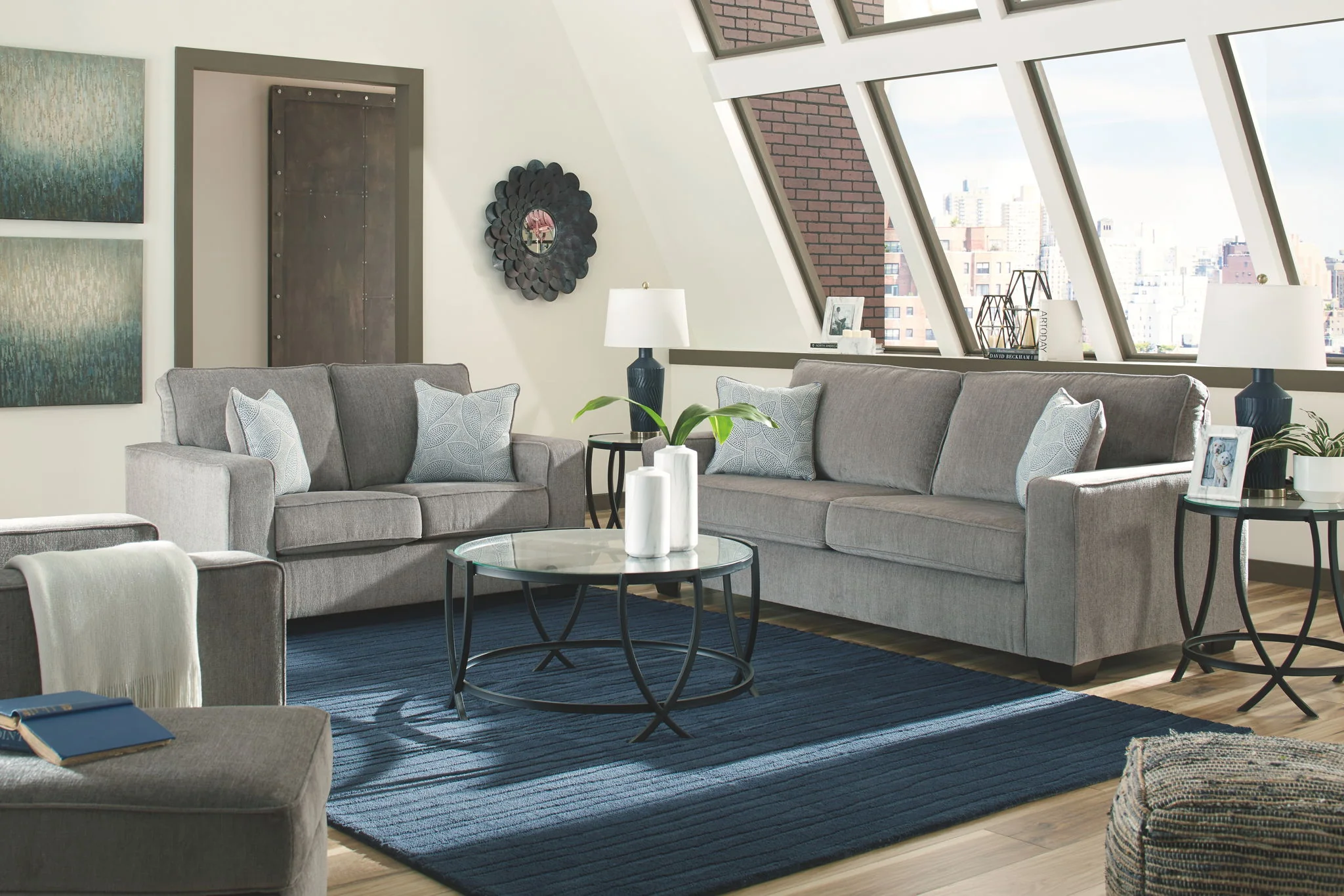 Altari - Light Gray - 2 Pc. - Chair With Ottoman - Image 4