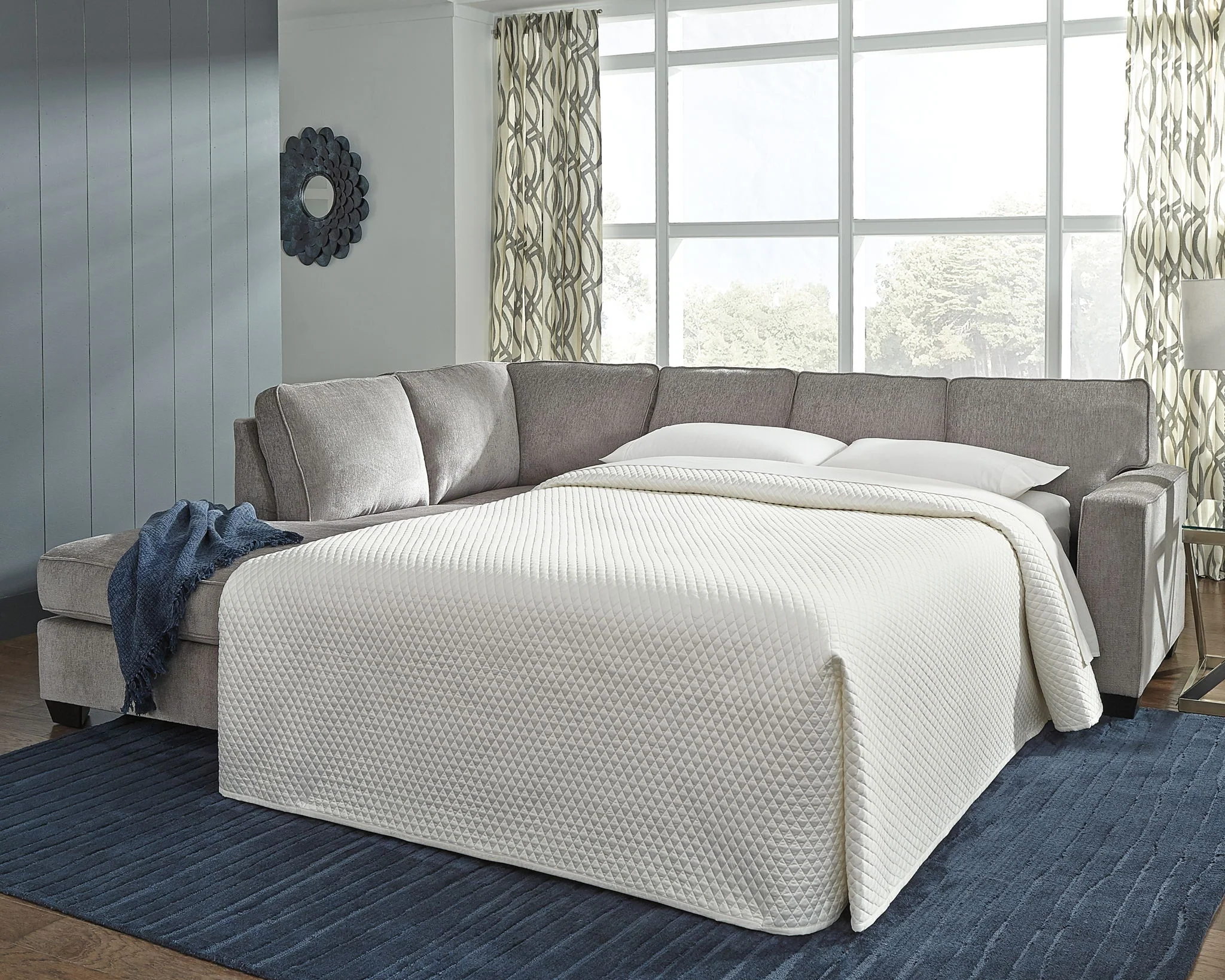 Altari - Light Gray - Left Arm Facing Corner Chaise With Sleeper 2 Pc Sectional - Image 3