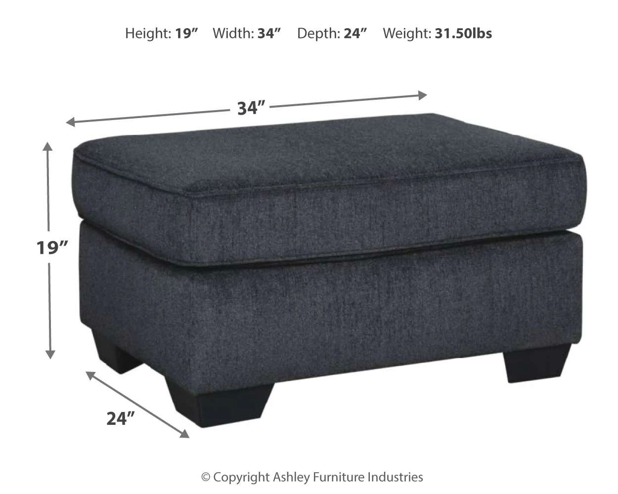 Altari - Dark Gray - Ottoman - Image 4