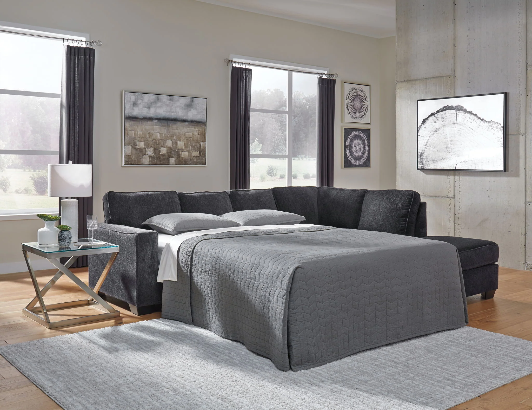 Altari - Slate - Right Arm Facing Corner Chaise With Sleeper 2 Pc Sectional - Image 3