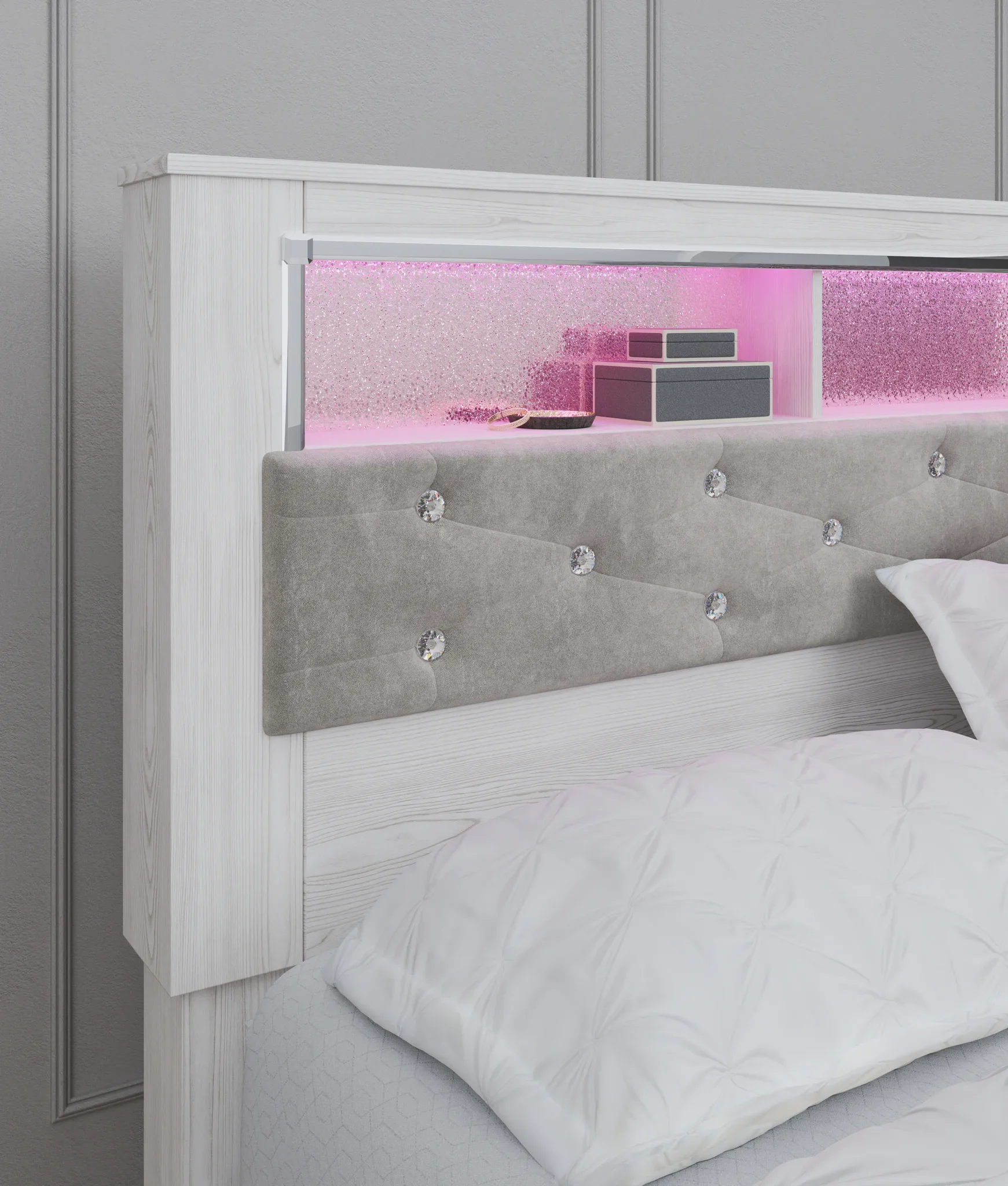 Altyra - White - King Bookcase Panel Bed - Image 7
