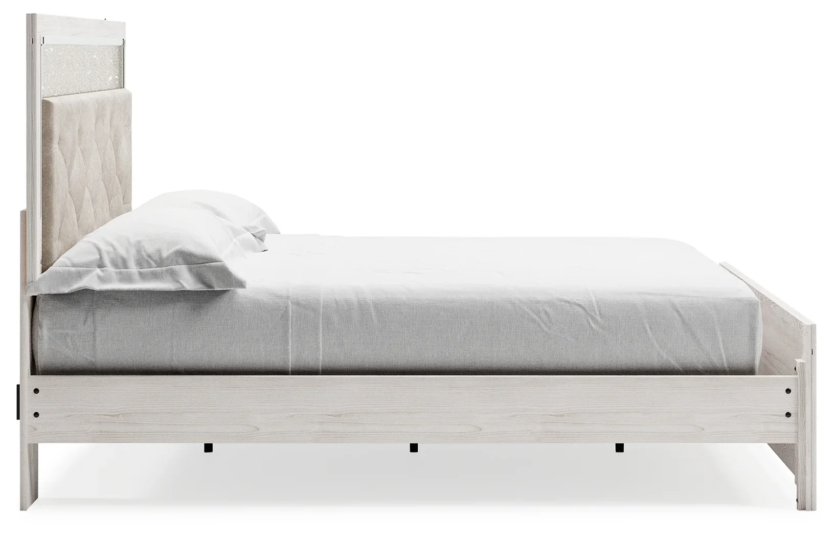 Altyra - White - King Panel Bed With Upholstered Headboard - Image 5
