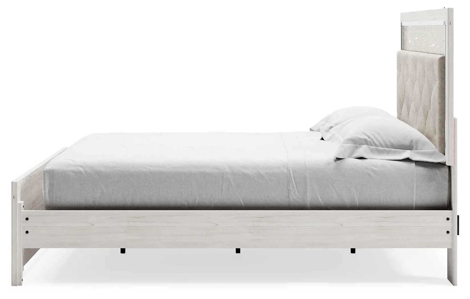 Altyra - White - King Panel Bed With Upholstered Headboard - Image 6