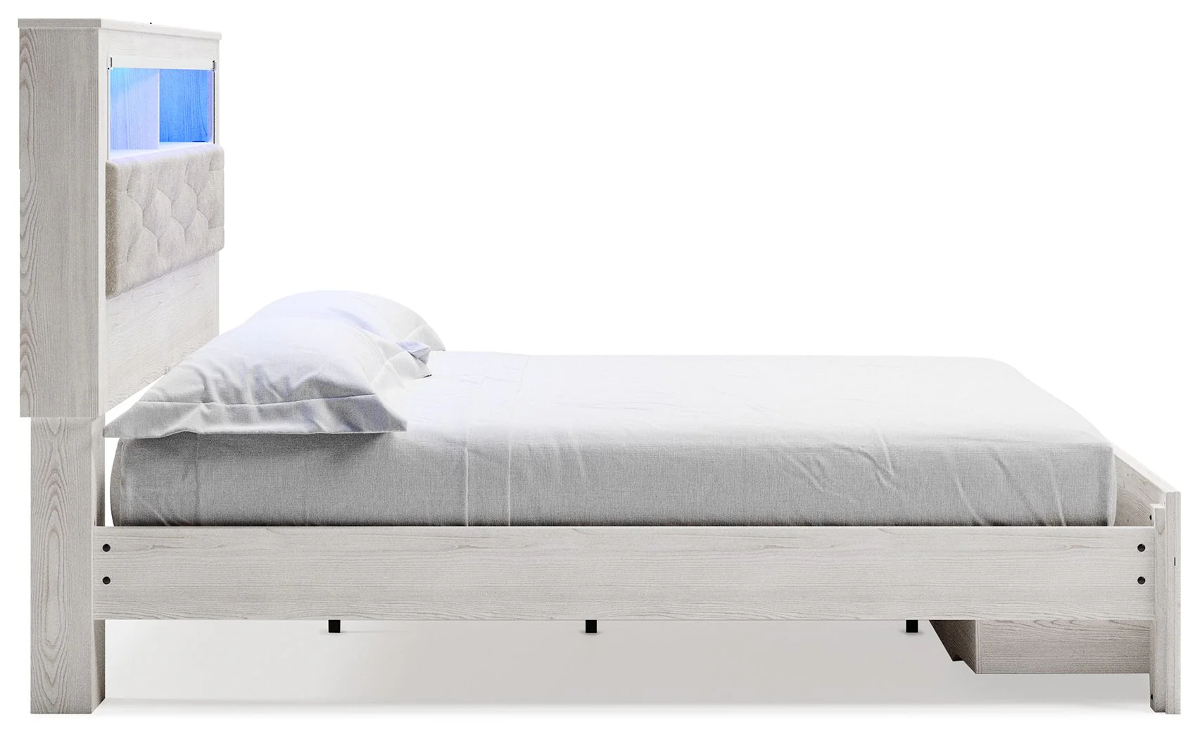 Altyra - White - King Upholstered Bookcase Bed With Storage - Image 4