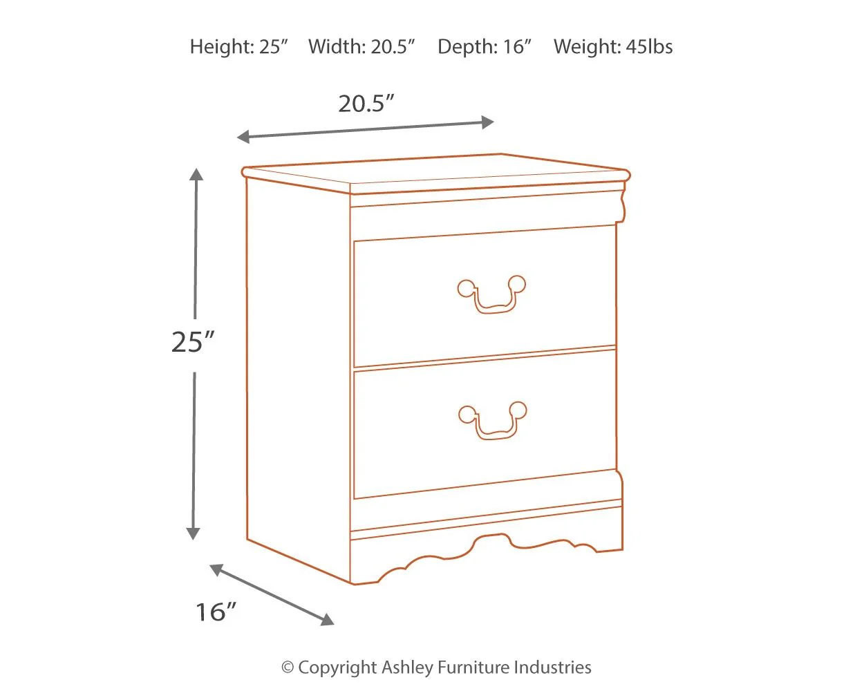 Anarasia - White - Two Drawer Night Stand - Image 4