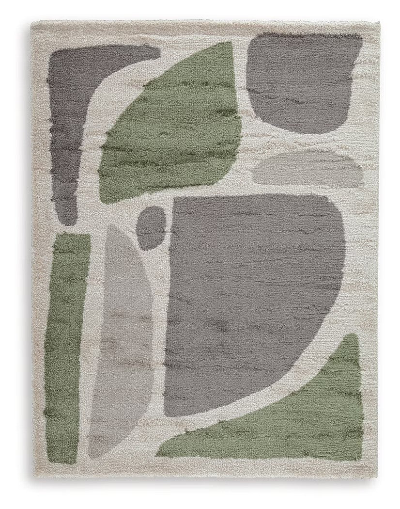 Anburgh - Green / Gray / Ivory - Medium Rug - 5' x 7'