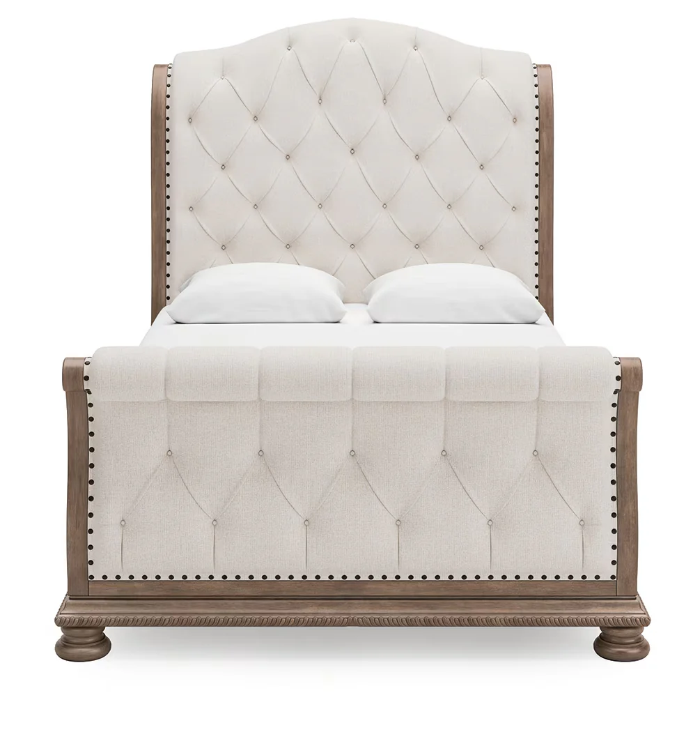 Ardenfield - Light Brown - Queen Upholstered Sleigh Bed - Image 4
