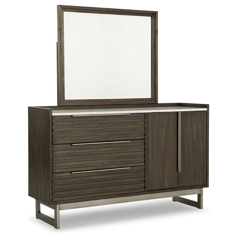 Arkenton - Grayish Brown - Dresser, Mirror