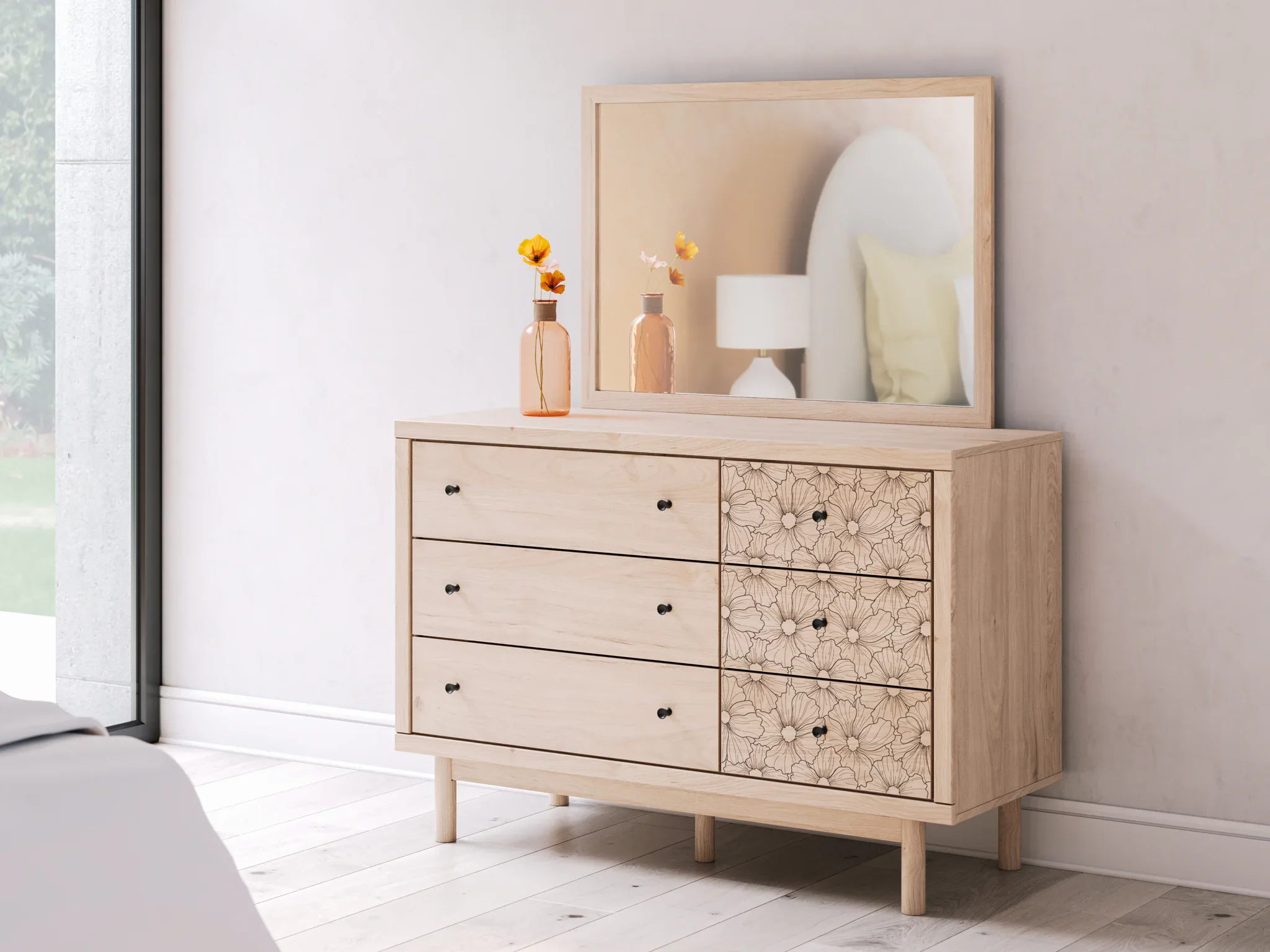 Arloster - Tan - Dresser And Mirror - Image 2