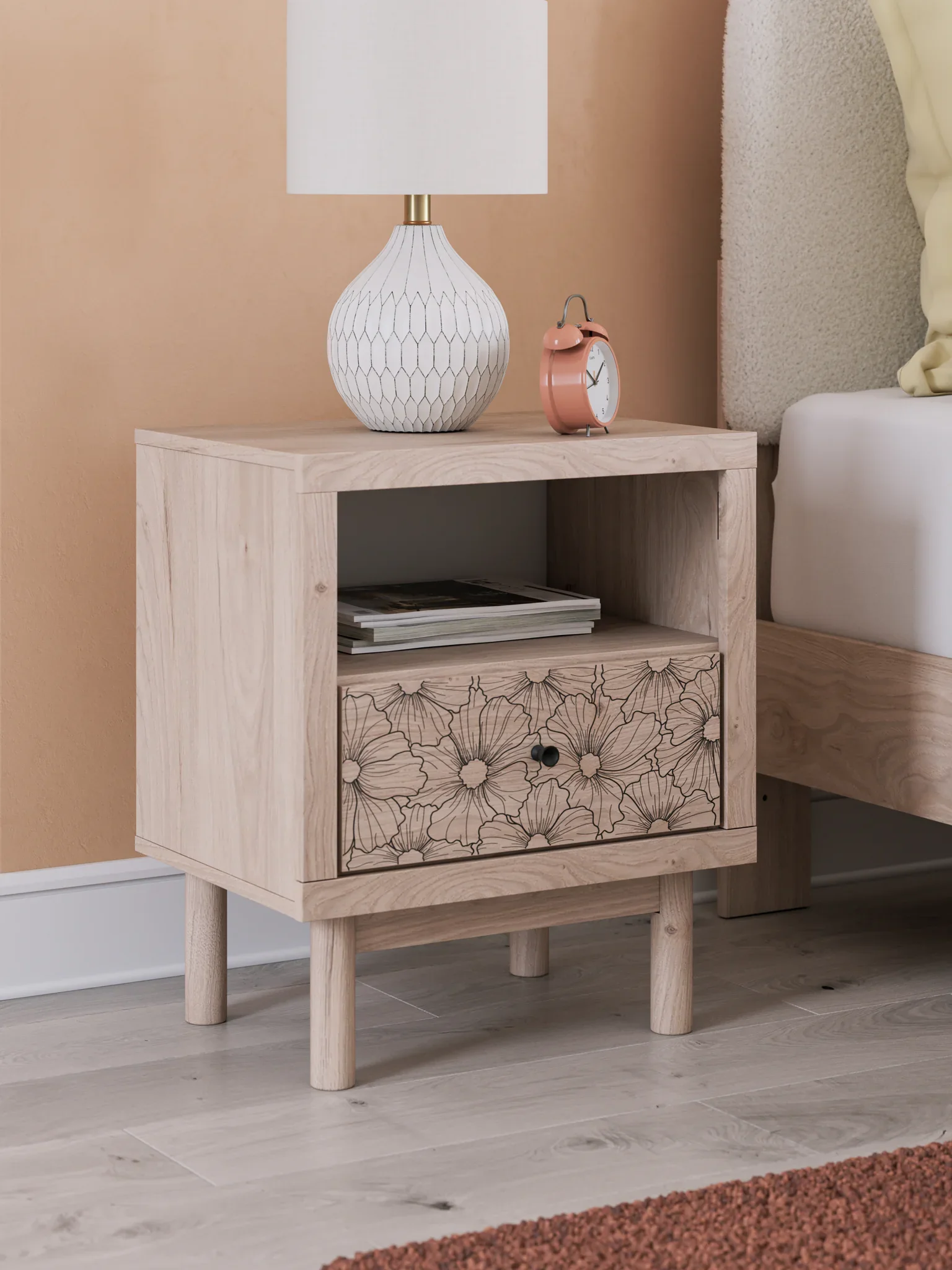 Arloster - Tan - One Drawer Night Stand - Image 2