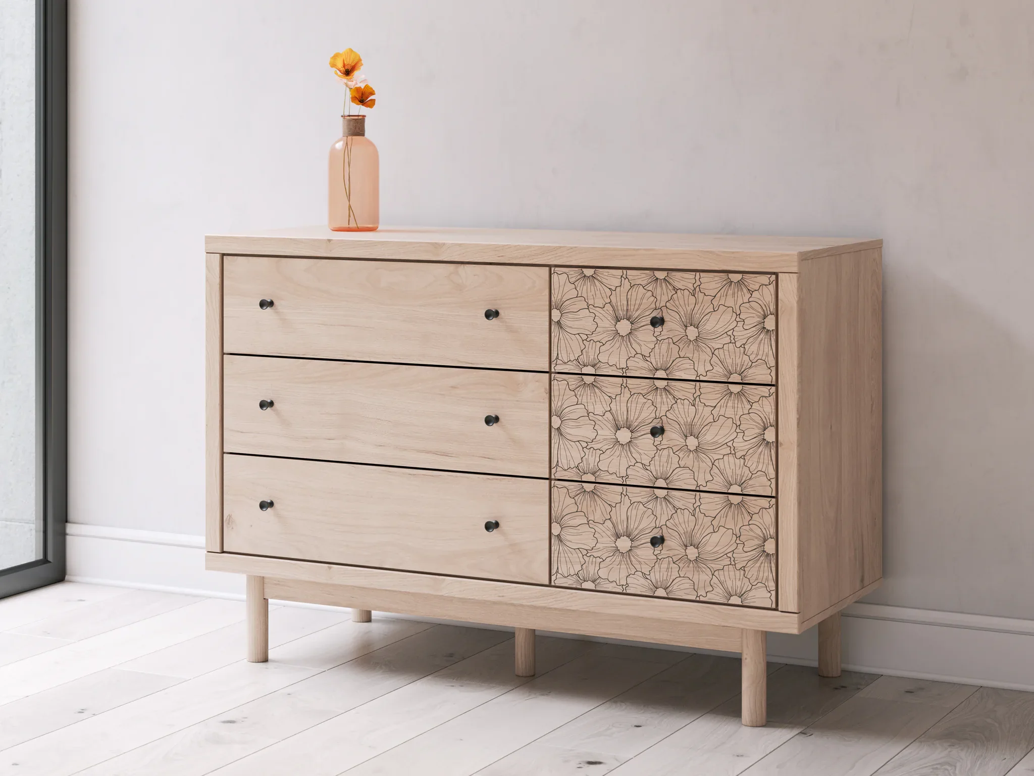Arloster - Tan - Six Drawer Dresser - Image 2
