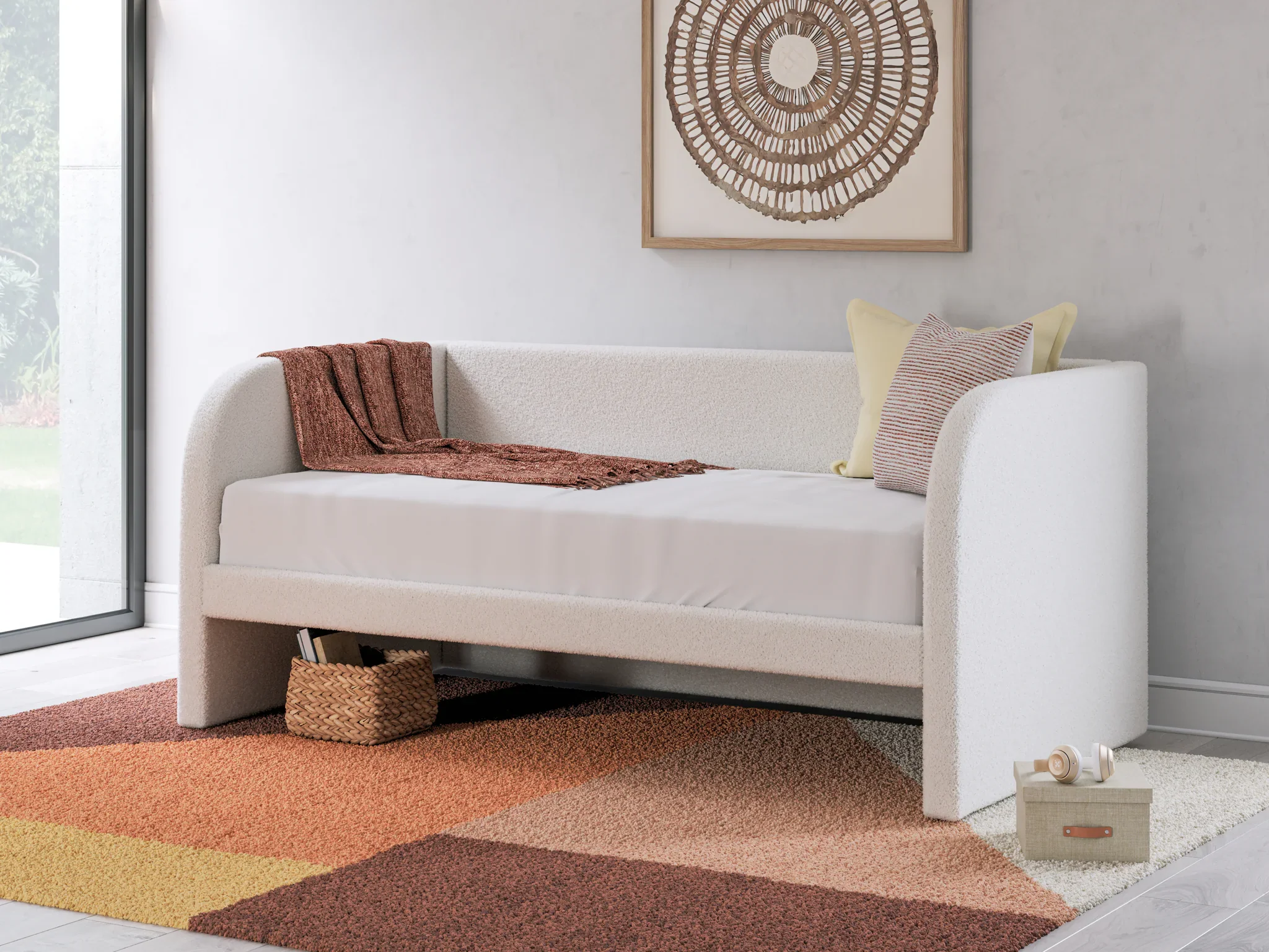 Arloster - Tan / White - Twin Upholstered Day Bed - Image 2
