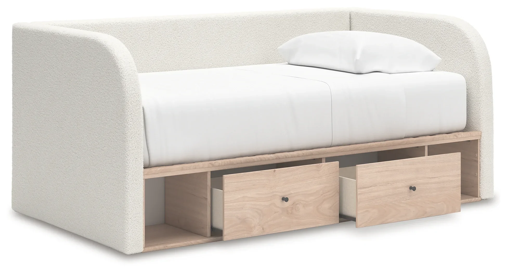 Arloster - Tan / White - Twin Upholstered Day Bed With Storage - Image 5