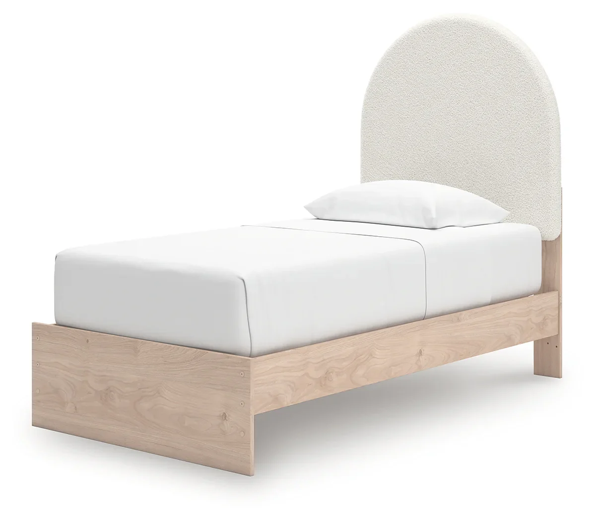 Arloster - Twin Upholstered Panel Bed - Tan / White - Image 3