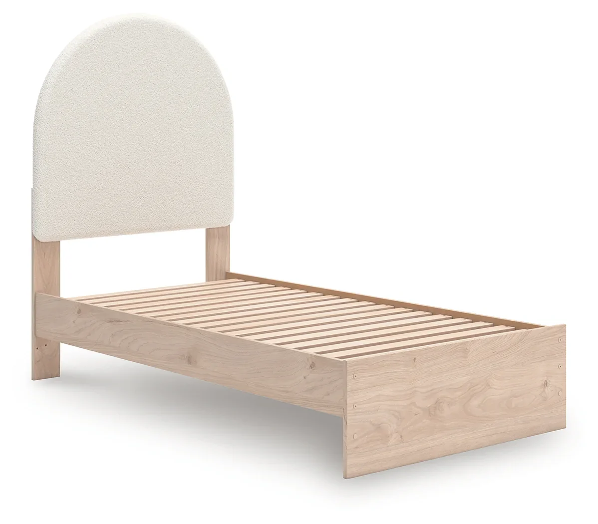 Arloster - Twin Upholstered Panel Bed - Tan / White - Image 4