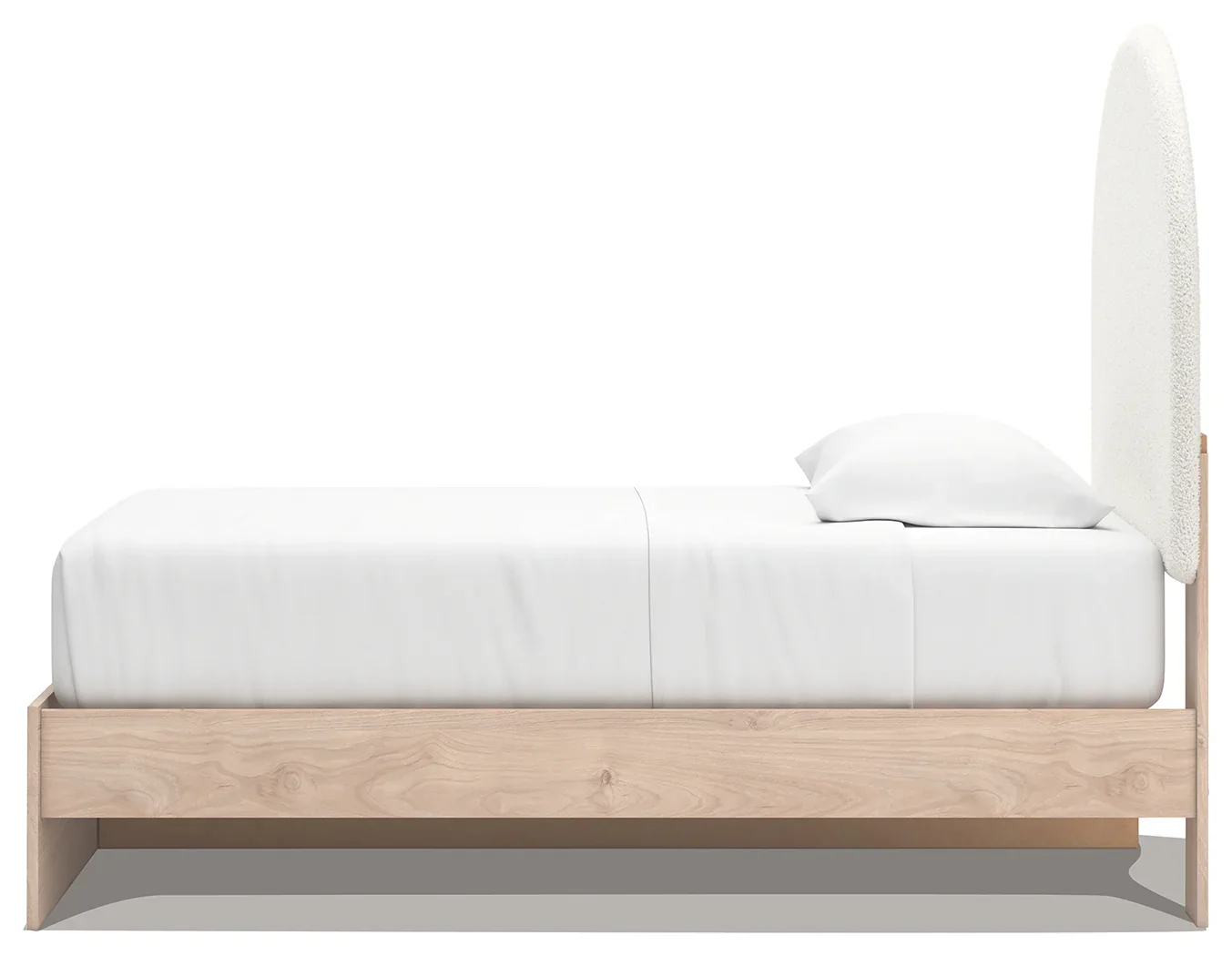 Arloster - Twin Upholstered Panel Bed With Side Storage Unit - Tan / White - Image 8