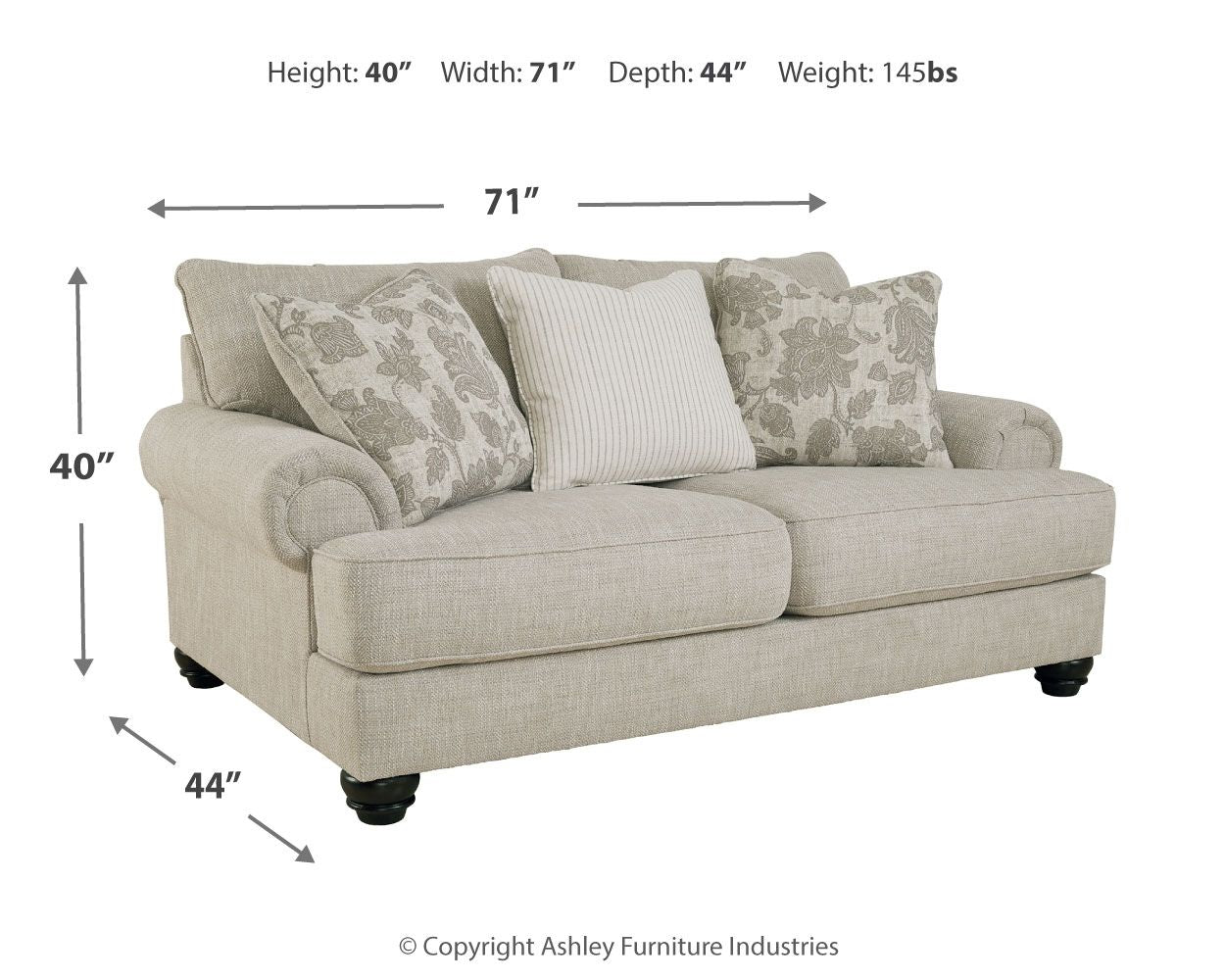 Asanti - Fog - Loveseat - Image 6