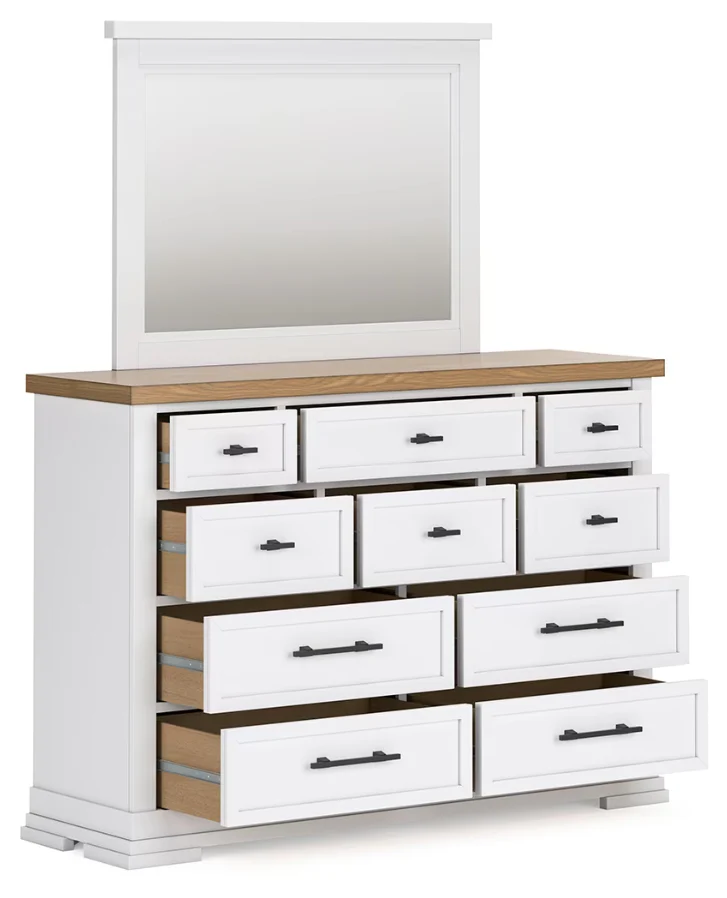 Ashbryn - White / Natural - Dresser And Mirror - Image 4