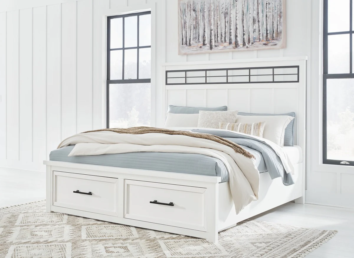 Ashbryn - White / Natural - King Panel Storage Bed - Image 2