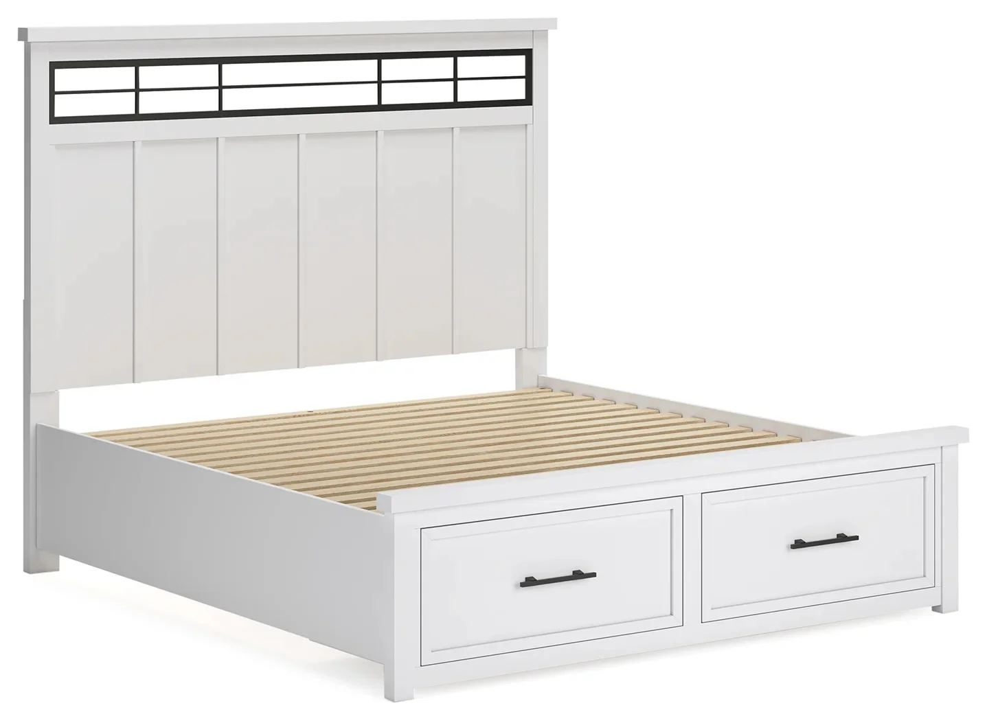 Ashbryn - White / Natural - King Panel Storage Bed - Image 3