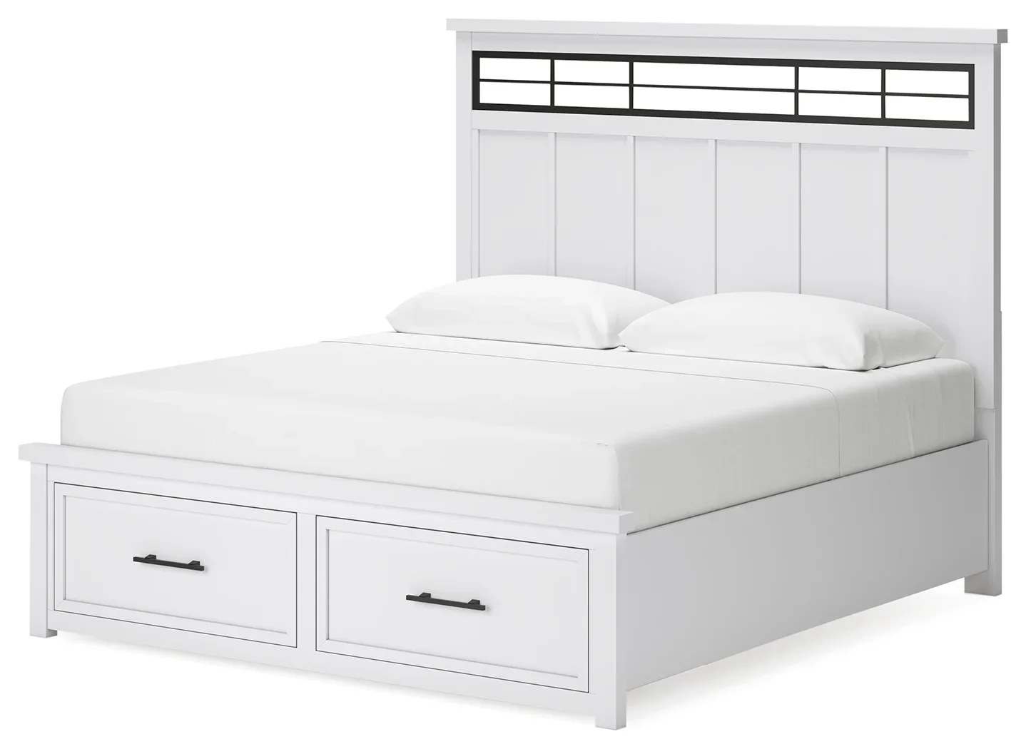Ashbryn - White / Natural - King Panel Storage Bed - Image 4