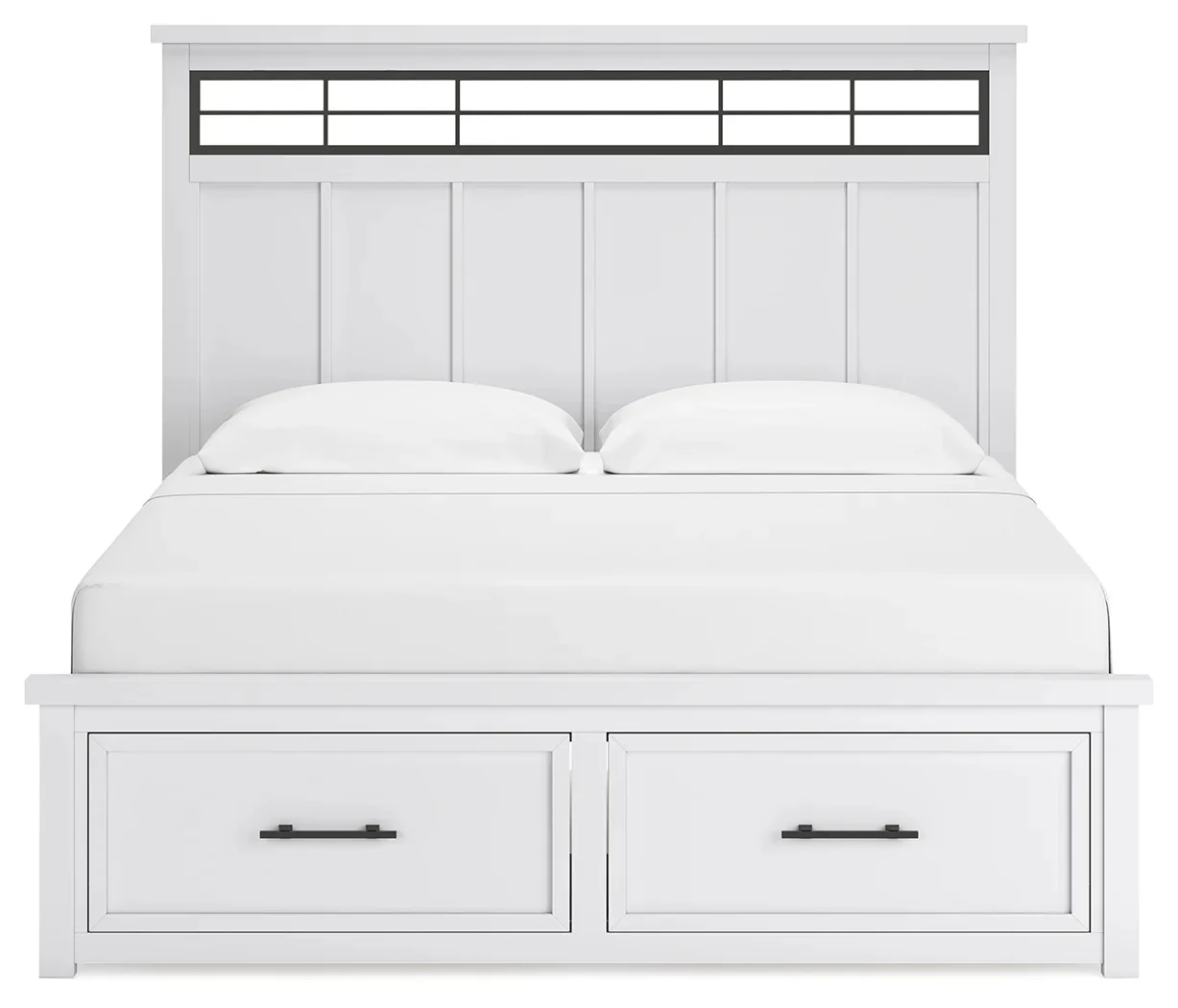 Ashbryn - White / Natural - King Panel Storage Bed - Image 6