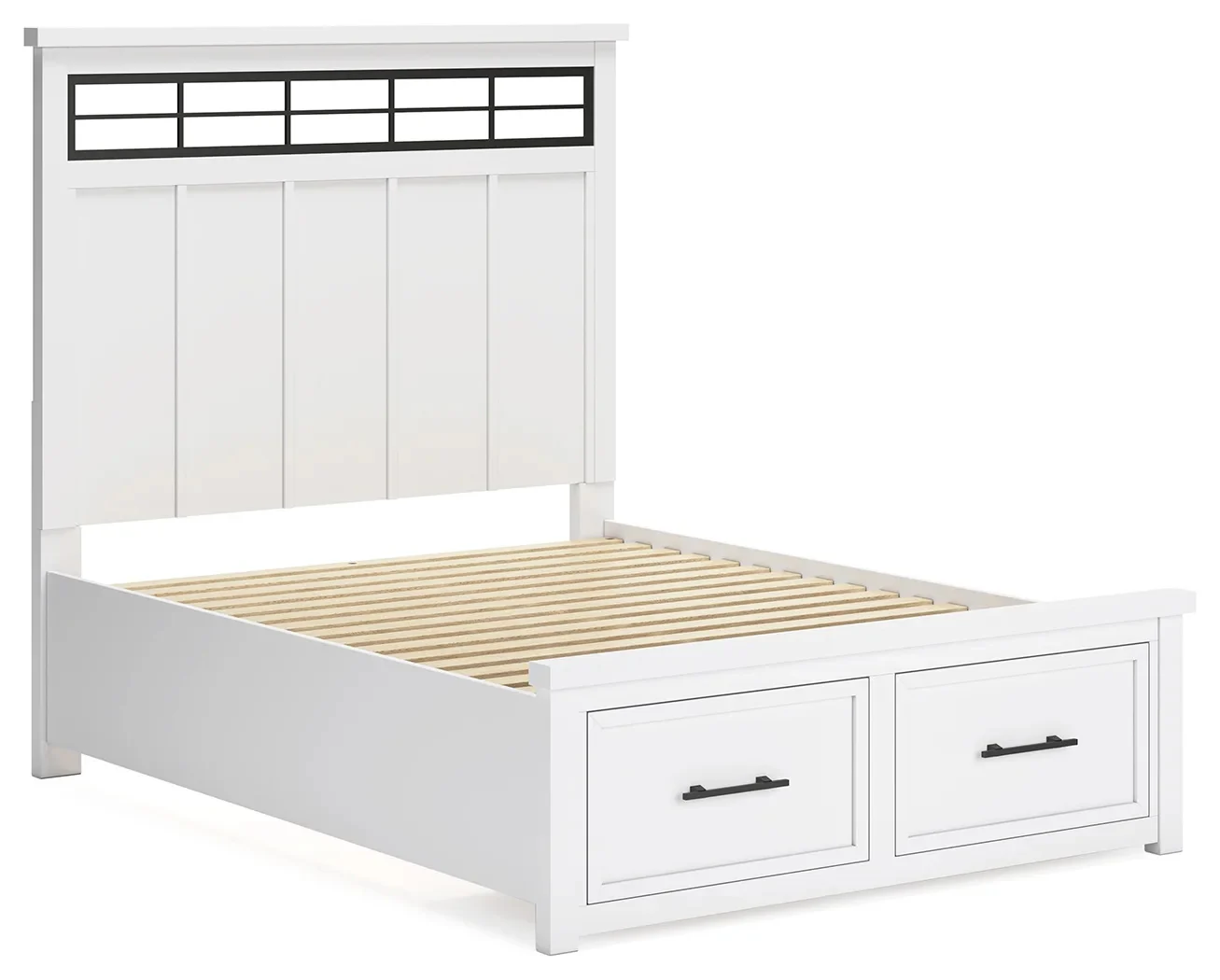Ashbryn - White / Natural - Queen Panel Storage Bed - Image 2