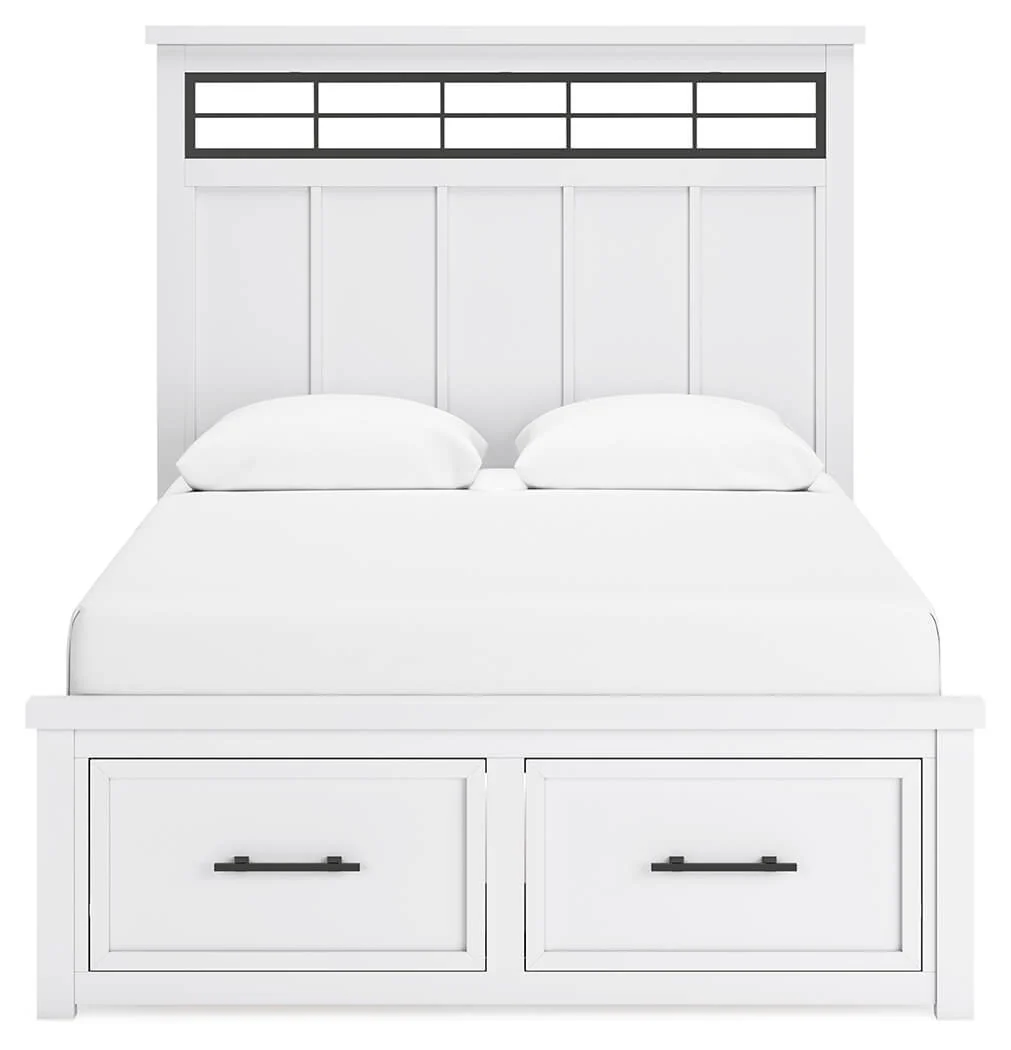 Ashbryn - White / Natural - Queen Panel Storage Bed - Image 4